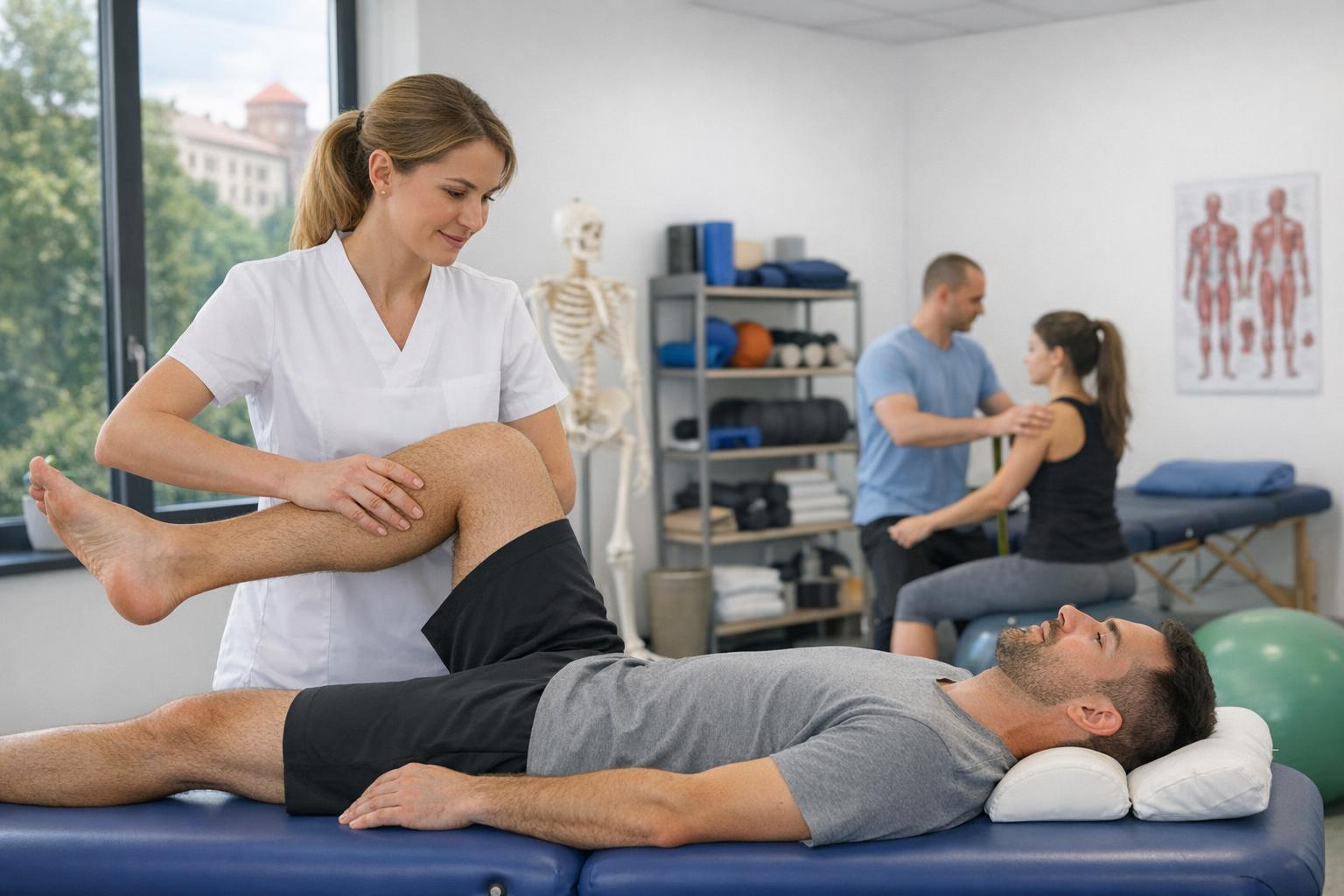 Klinika rehabilitacyjna w Krakowie — gabinet podczas terapii